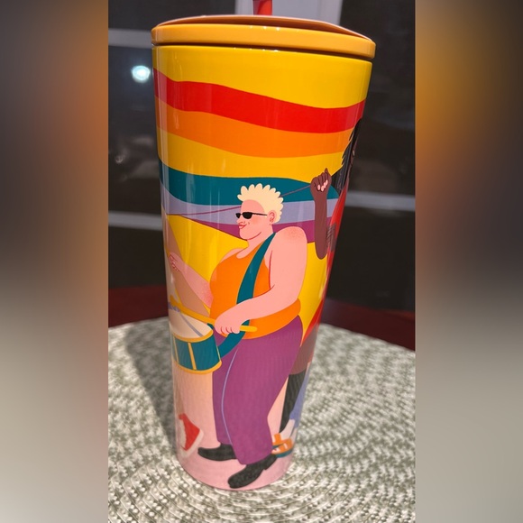 NEW Starbucks Sofie Birkin 2024 Yellow Summer Graphic "Pride Month Tumbler 24 oz - Picture 3 of 12